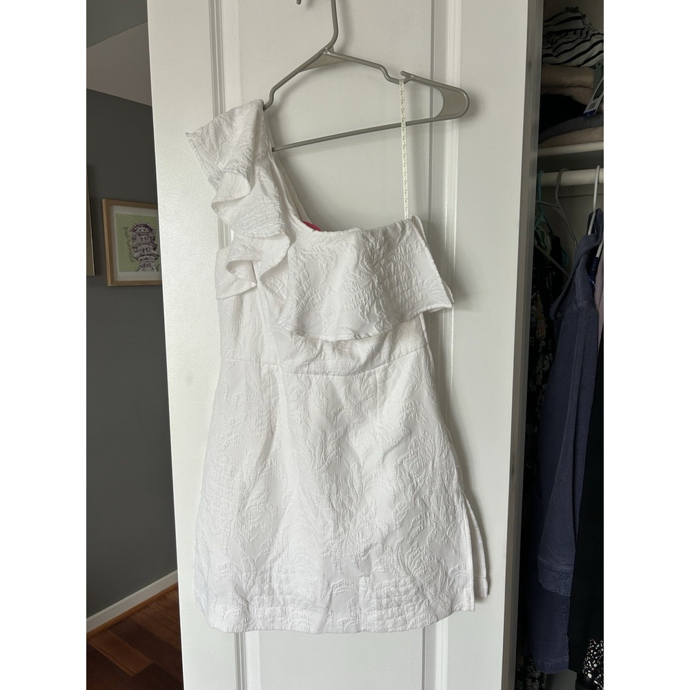 LILLY PULITZER Kipton One Shoulder Romper Dress White Size 8